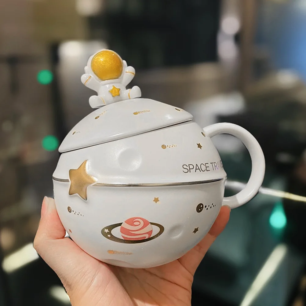 

1Set Practical Space Astronaut Cartoon Ceramic Mug Multipurpose Drinking Cup for Home Office Use Cartoon Ceramic Mug