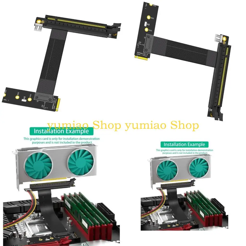

587B M.2 M Extender Cable to PCIE 16X Graphics Card Risers Adapter 16x PCIe PCIExpress for NGFF NVMe M.2 2230 2242 2260