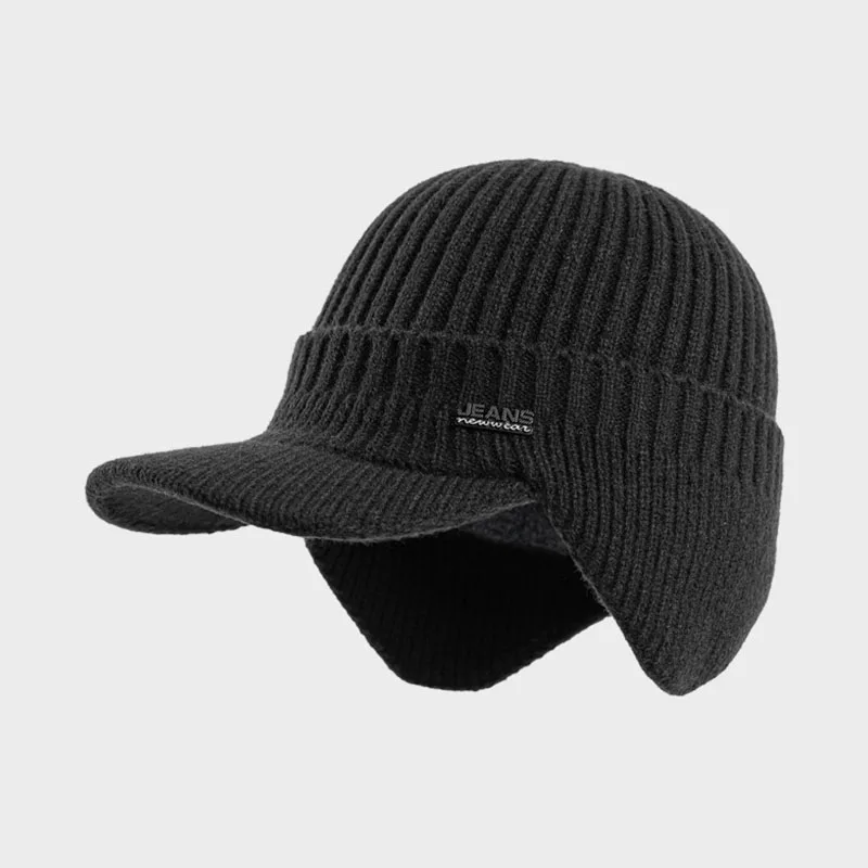 New Winter Women Men Hat Outdoor Ear Protection Warm Thick Bicycle Knitted Cap Scarf Windproof Visors Baseball Cap Male