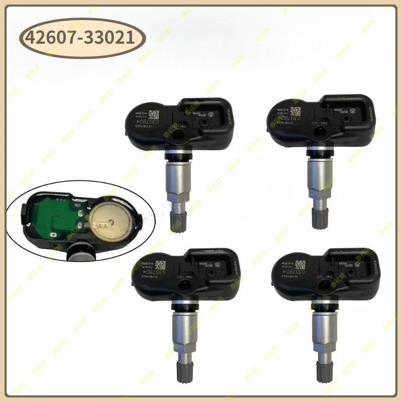 

42607-33021 4 шт. датчиков давления в шинах TPMS 315 Гц для автомобилей Toyota Corolla, RAV4, Yaris, Avalon, CT200h, RX350, RX450h (4260733021, PMV-107J)