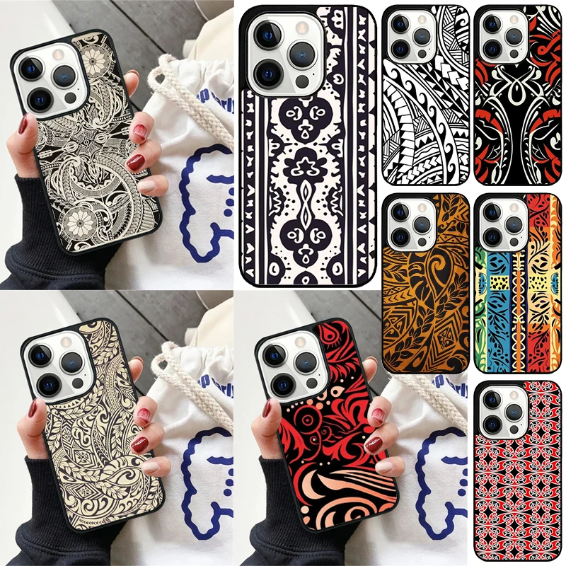 

Чехол Maori Samoan Polynesian Tribal для iPhone 17 Air 16 16e 13 14 15 Pro Max 12 11 15 Pro Max Plus Max