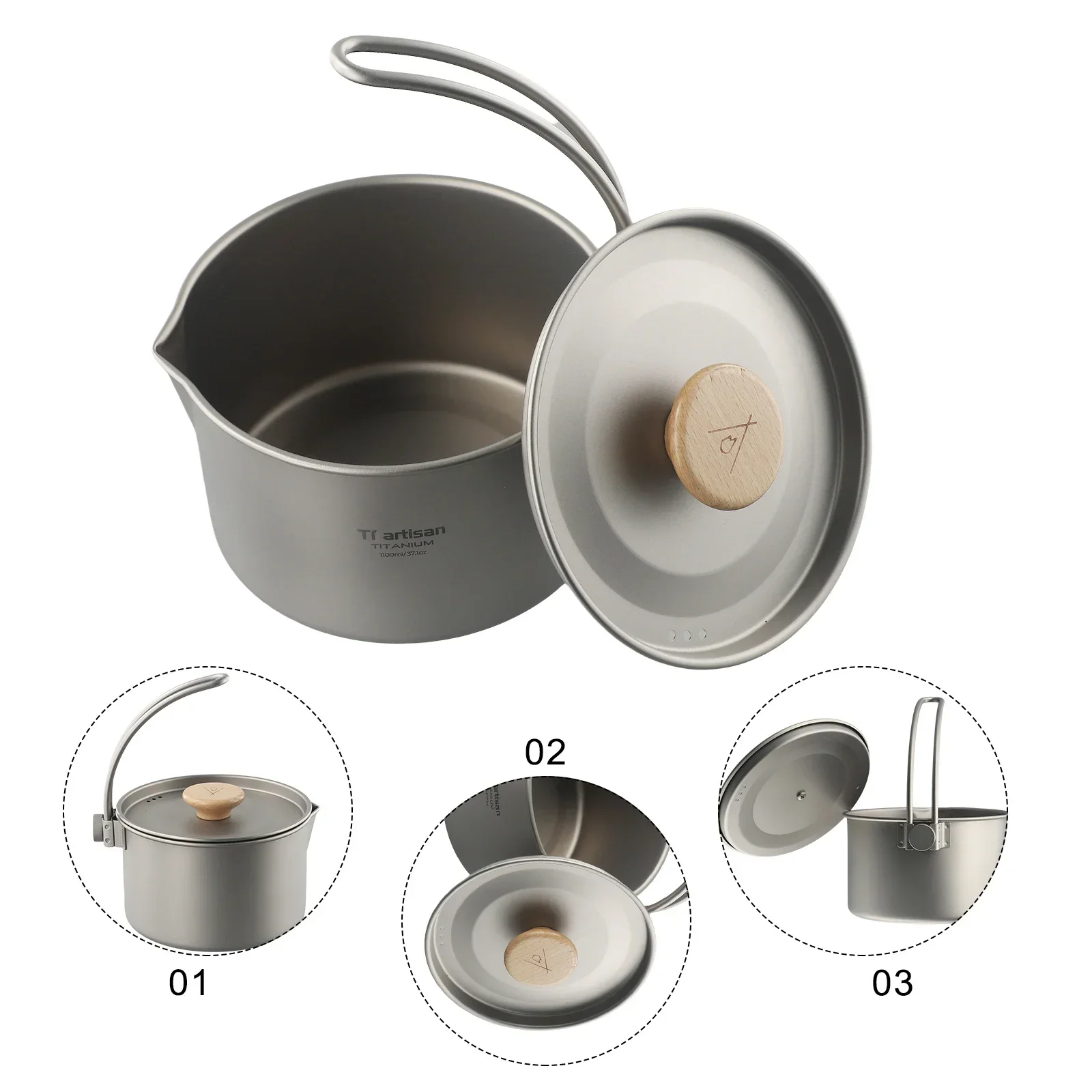 Storage Sack Hanging Pot 1.1L 1100ml Camping Pot Dismantling With Detachable Handle High Quality New Rust-Proof