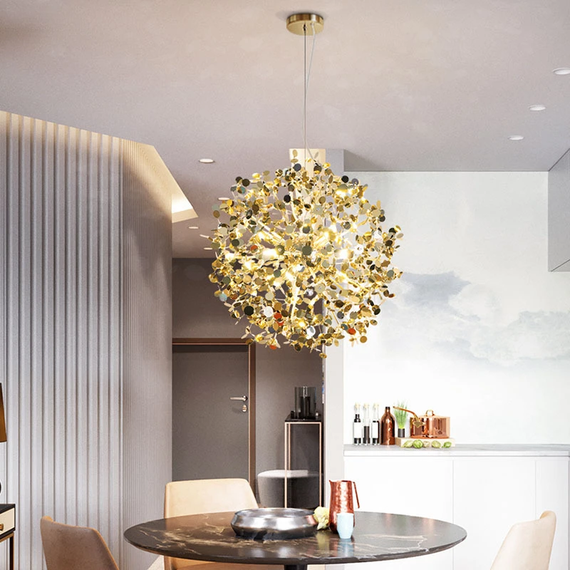โคมไฟเพดาน LED สแตนเลสทันสมัย สำหรับห้องรับประทานอาหาร ตกแต่งบ้าน โคมไฟห้องนั่งเล่น ไฟภายในอาคาร