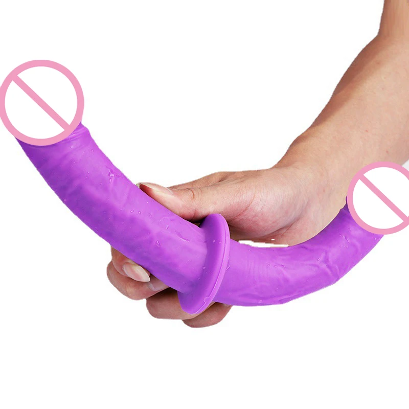 Strap-on anale morbido Dildo Double End Silicone artificiale pene Strapon donna a uomo giocattolo adulto per coppia lesbiche masturbazione Gay