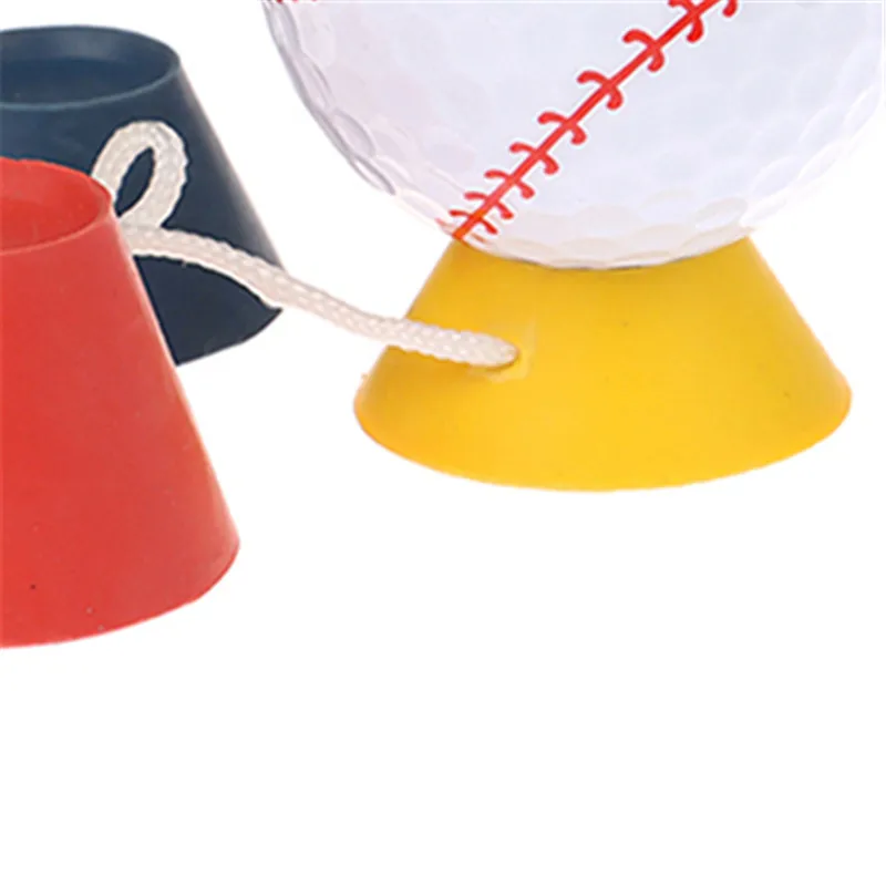 1Set Golf 4-In-1Tees Different Heights Rubber Winter Golf Tees With Rope Driver Home Range Ball Training Practice Sports Part
