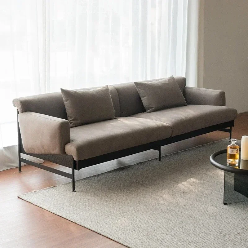 

Современный простой прямой диван для гостиной из ткани с технологией защиты от царапин кошек, с каркасом из массива дерева.