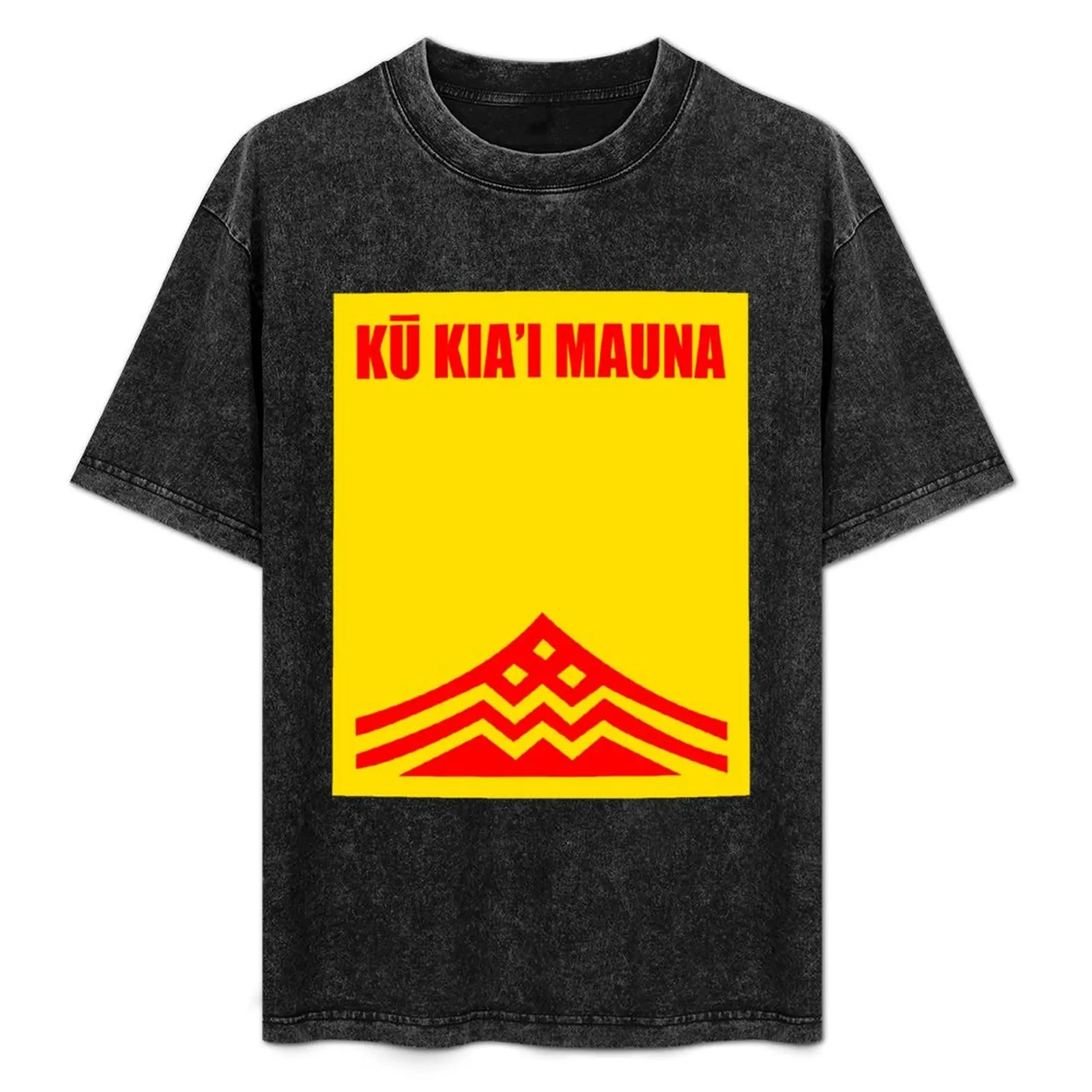 Camiseta Kupuna Flag Ku Kiai Mauna: Proteja e Defenda Kanaka Maoli Kea - Camiseta TMT de Manga Curta Tamanhos Grandes e Altos