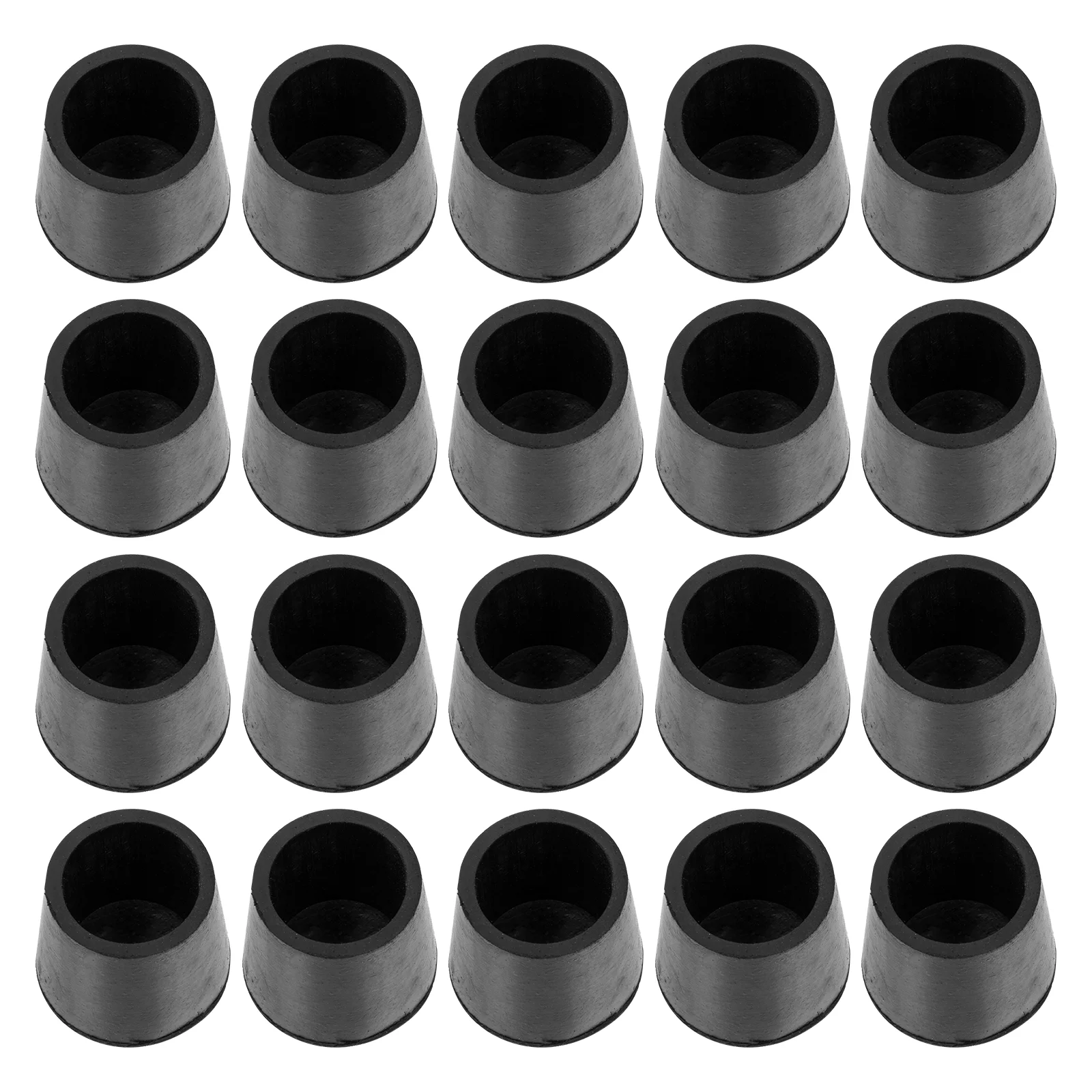 

20 Pcs Trampoline Non-slip Mat Chair Leg Caps Soft Rubber Anti-skid Covers Replacement Black Anti-slip