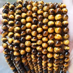 Natural Stone Yellow Tiger Eye Bead Loose Spacer 4 6 8 10 10 12 14mm For Jewelry Making Diy Bracelet Necklace Buddha Accessory