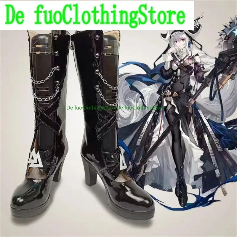 Defuo Arknights Spectere Unchained Cosplay Shoes Boots Game Anime Game Role-playing Halloween Party Props Shoes Boots