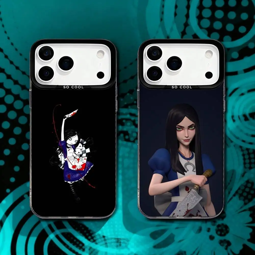 

Game A-Alice Madness R-Returns Phone Case For iPhone 17,16,15,14,13,12,X,8,Pro,Max,Plus,SE4,Air,Mini Black Matte Durable Hard