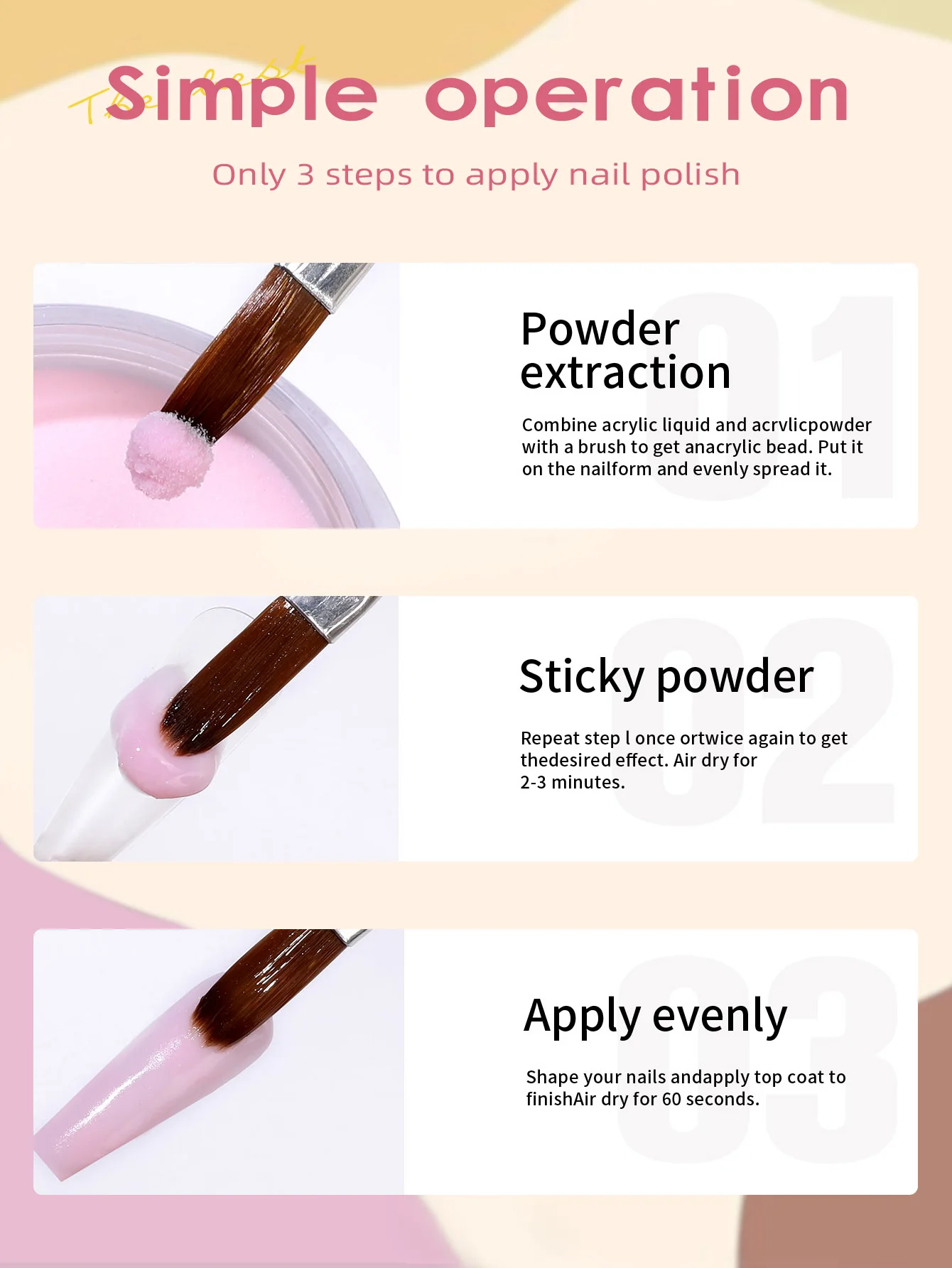 Professionelles Nailart-Set aus Acryl mit 20-Farben-Acryl, geeignet für die French-Maniküre-Verlängerung, keine Nagellampe erforderlich