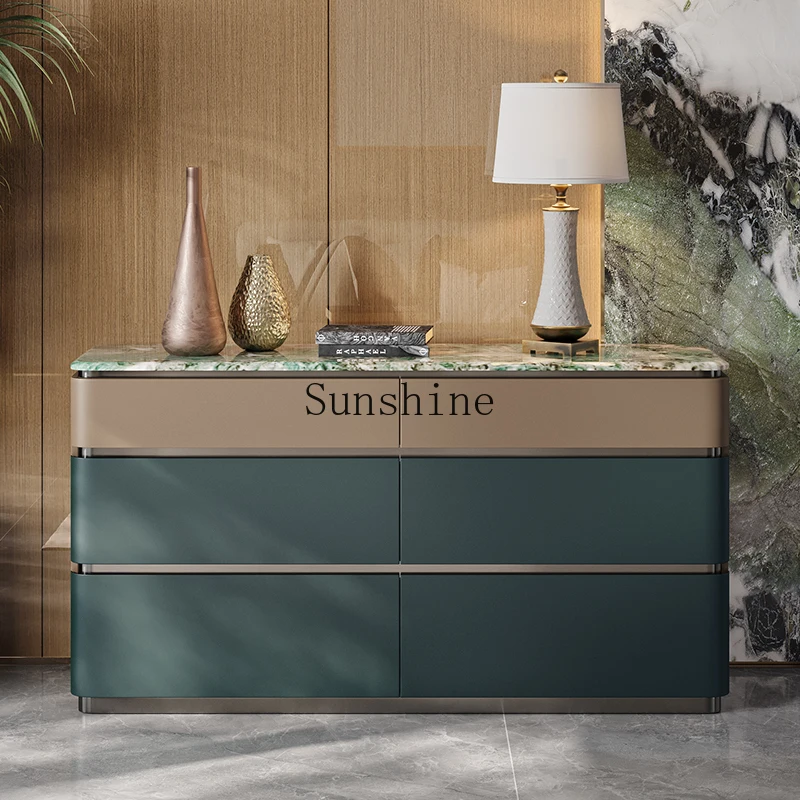 

Light luxury marble custom high-end bedroom TV cabinet storage drawer storage cabinet