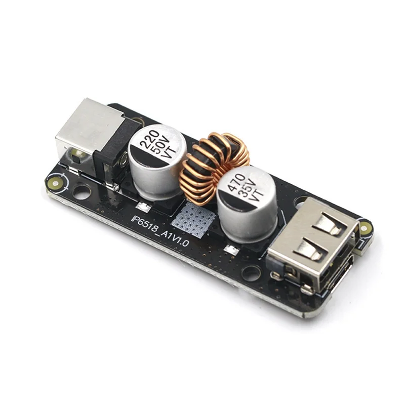 45W 12V/24V DC - USB Type-C PD & Type-A QC3.0 DC急速充電ステップダウン電源アダプター IP6518-BTFL