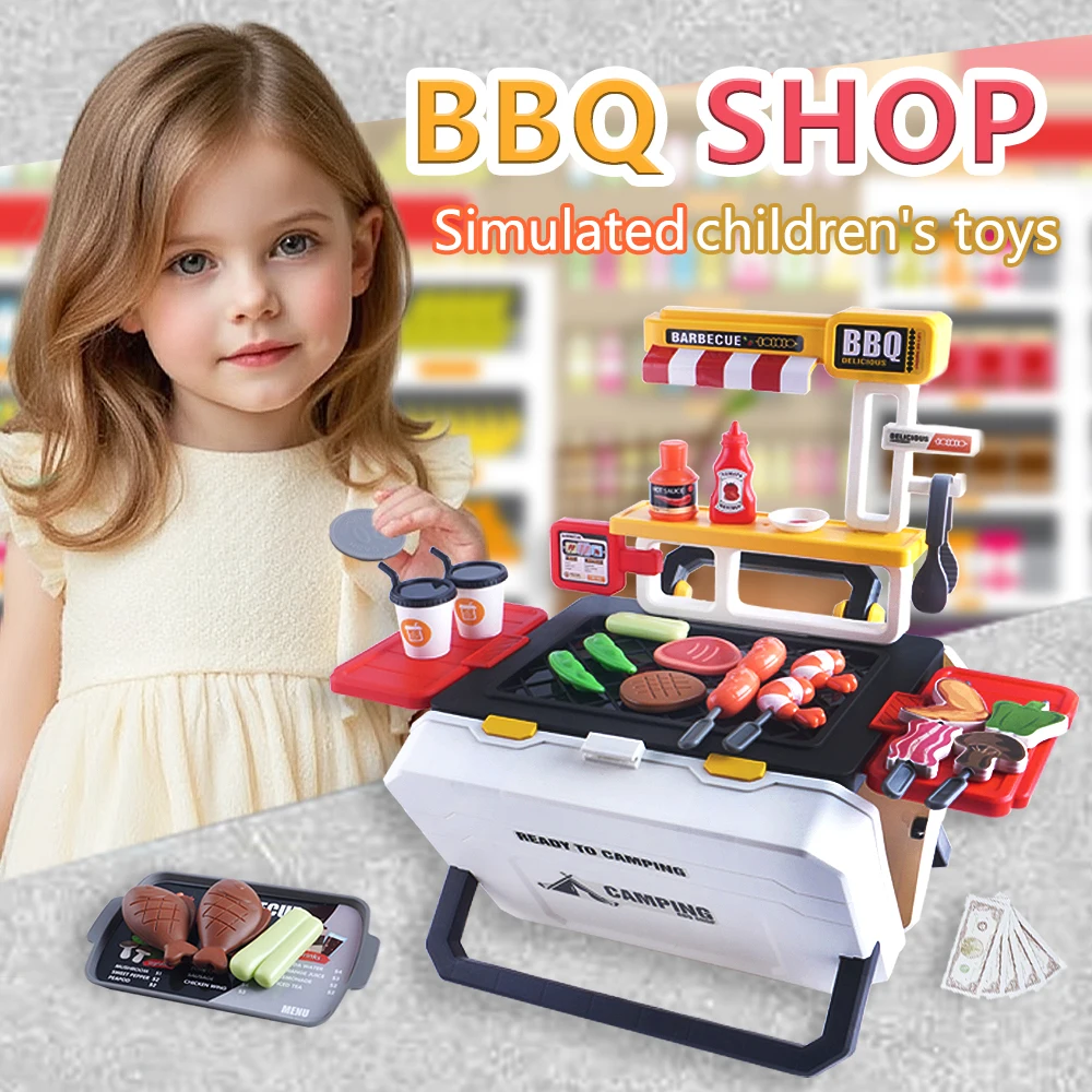 

JIACHENG-668-157 51 шт./компл., набор чемоданов для барбекю, фаст-фуда, удобный набор для хранения, кухонные игрушки, подарки на день рождения для детей