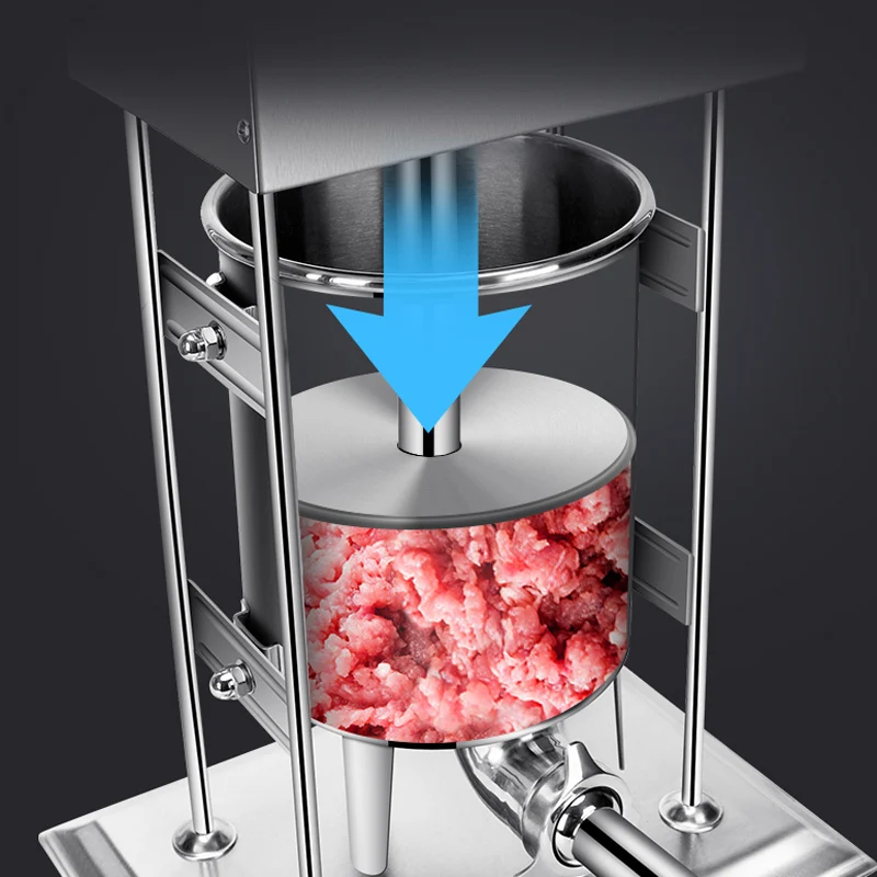 Elektryczna nadziewarka do kiełbasy 10/12/15L maszyna do napełniania kiełbas ze stali nierdzewnej do użytku domowego Make Hot Dog Bratwurst