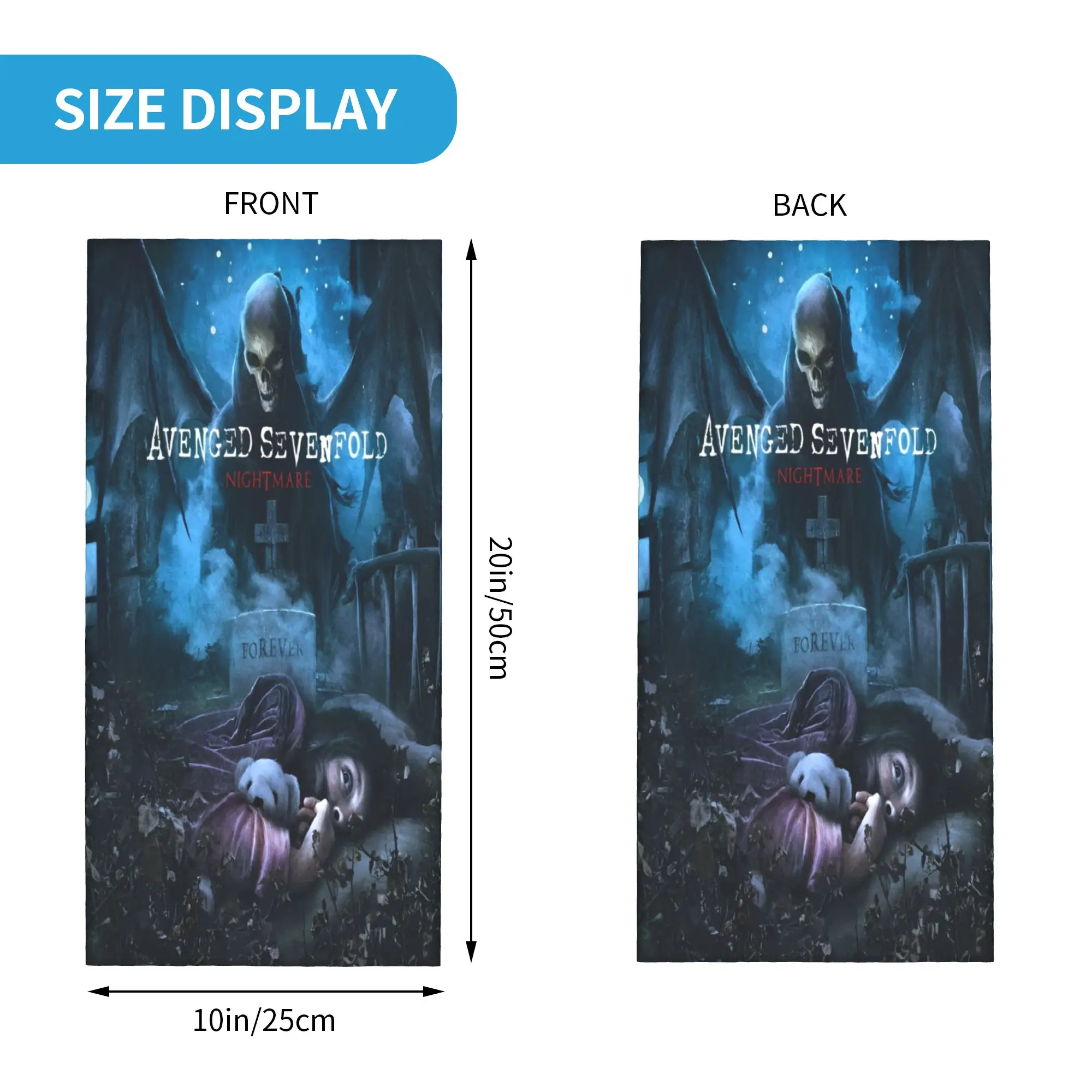 Custom A-Avengeds S-Sevenfolds Vintage Music Poster Bandana Neck Gaiter for Hiking Women Men Wrap Scarf Rock  Balaclava Warmer
