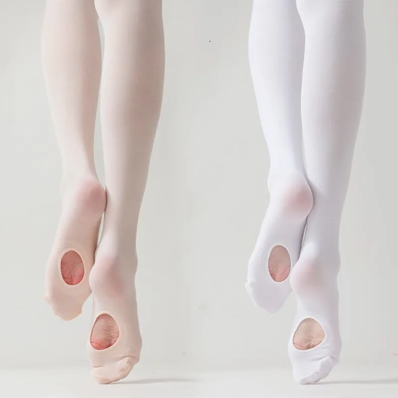 

Балетные колготки ультрамягкие трансформируемые для танцев с отверстием, телесного цвета, для девочек, женщин, малышей, непрозрачные