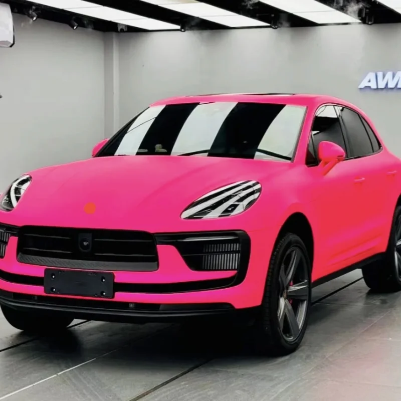 سيارة التفاف فيلم ماتي لامع المرجان الوردي اللون تغيير الفينيل فيلم PET فقاعة الحرة ملصق التفاف اكسسوارات السيارات السيارات الشارات