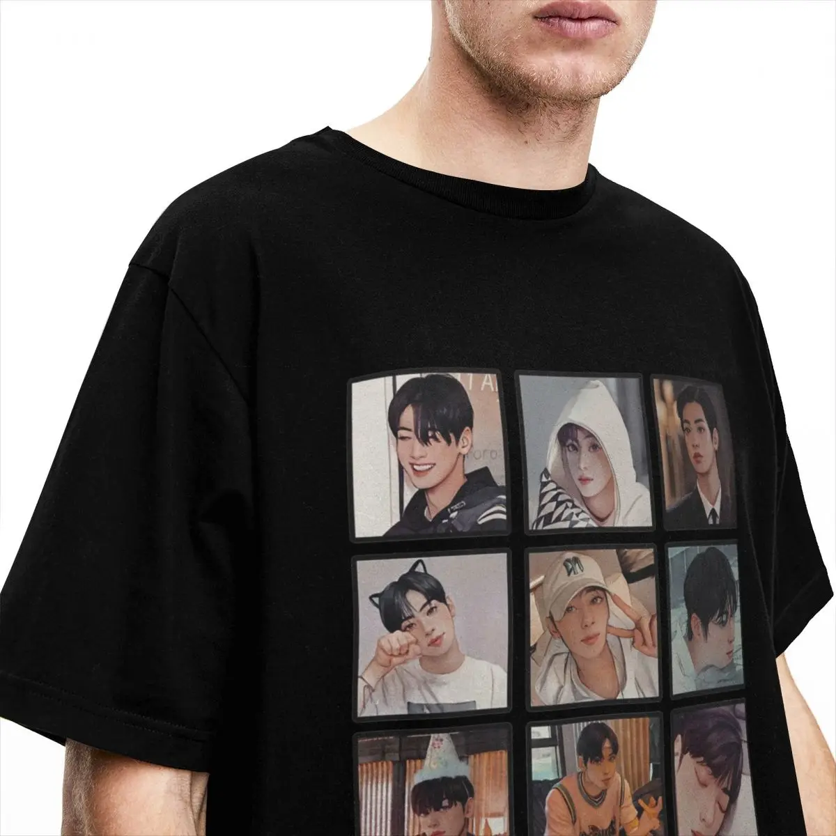 Cha Eunwoo Cha Eun Woo Kpop Idol Actor Shirt Merch Men Women Cotton Novelty T-shirt Short Sleeve Clothing Gift