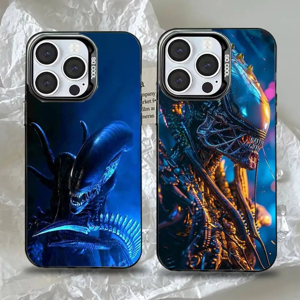 

Movie Alien Xenomorph Phone Case For iPhone 16,15,14,13,12,11,Pro,Max,Plus,Mini,XS,SE Anti Fall Black Matte Hard Bumper