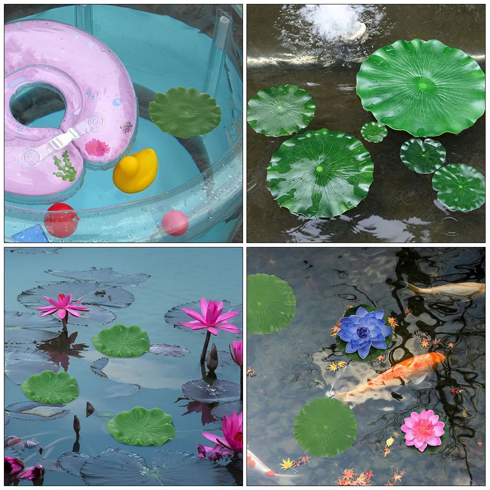 

8 Pcs Simulated Lotus Leaf Decorative Lily Pads Decorations Pool Backyard Pond Artificial Eva Water Fishpond
