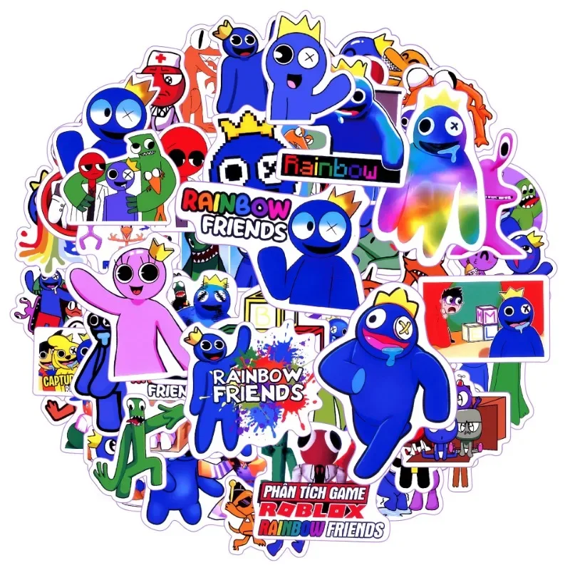 50pcs Roblox Rainbow Friends Stickers Suitcase Water Cup Stationery Mobile Phone Scooter Laptop Refrigerator Decoration Stickers