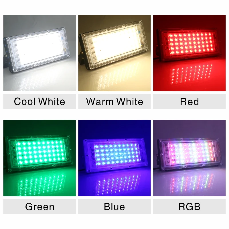 Imagem -03 - Holofote Led para Exterior com Chip Rgb Spotlight Bead Candeeiro Iluminação de Paisagem ac 220v240v 50w Smd 2835 Pcs