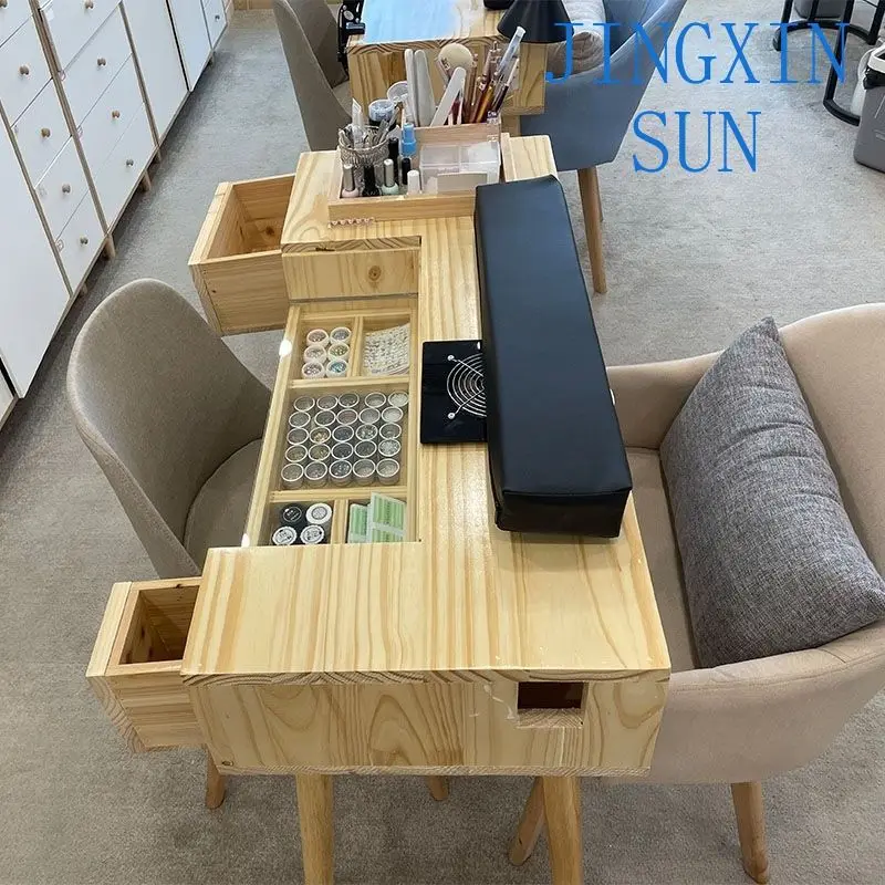 Log  multi-functional Internet celebrity manicure table