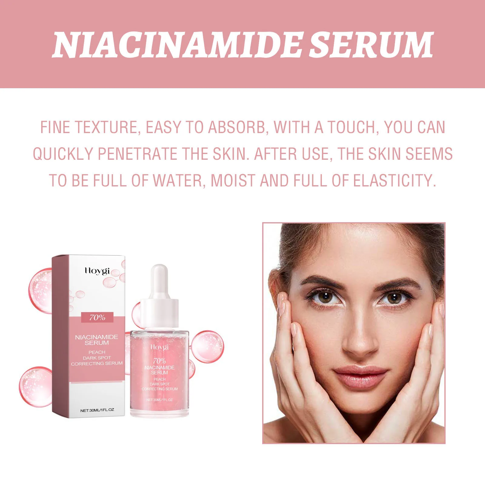 Niacinamide Serum Melanin Removal Fade Melasma Dark Spots Corrector Shrink Pores Hyaluronic Acid Moisturizing Korea Skin Care