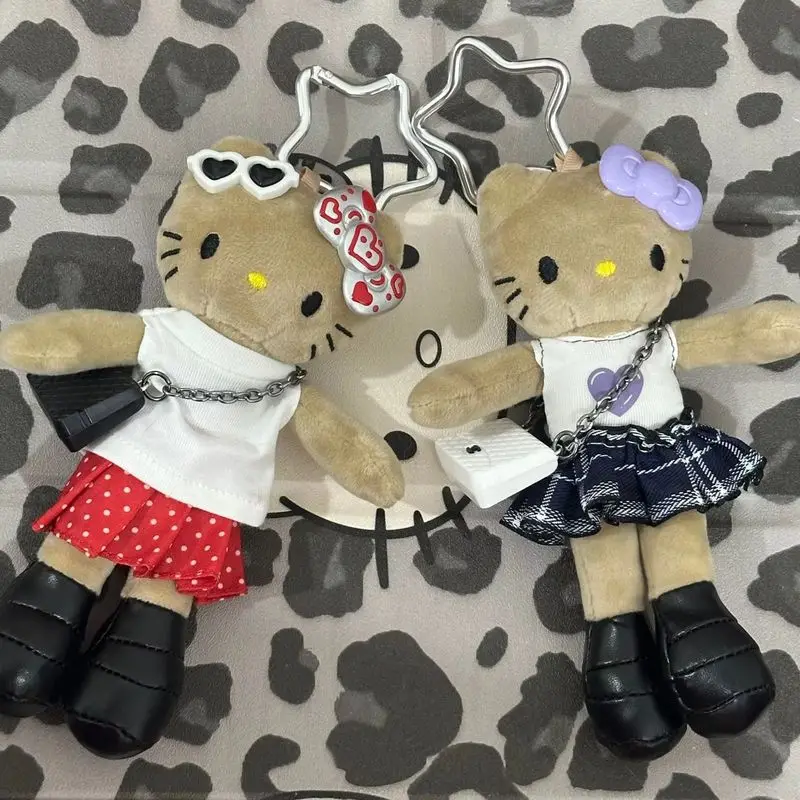 Novo original hellokitty boneca terno saco ornamento brinquedo de pelúcia para meninas pernas longas kawaii verão chaveiro bonito presente