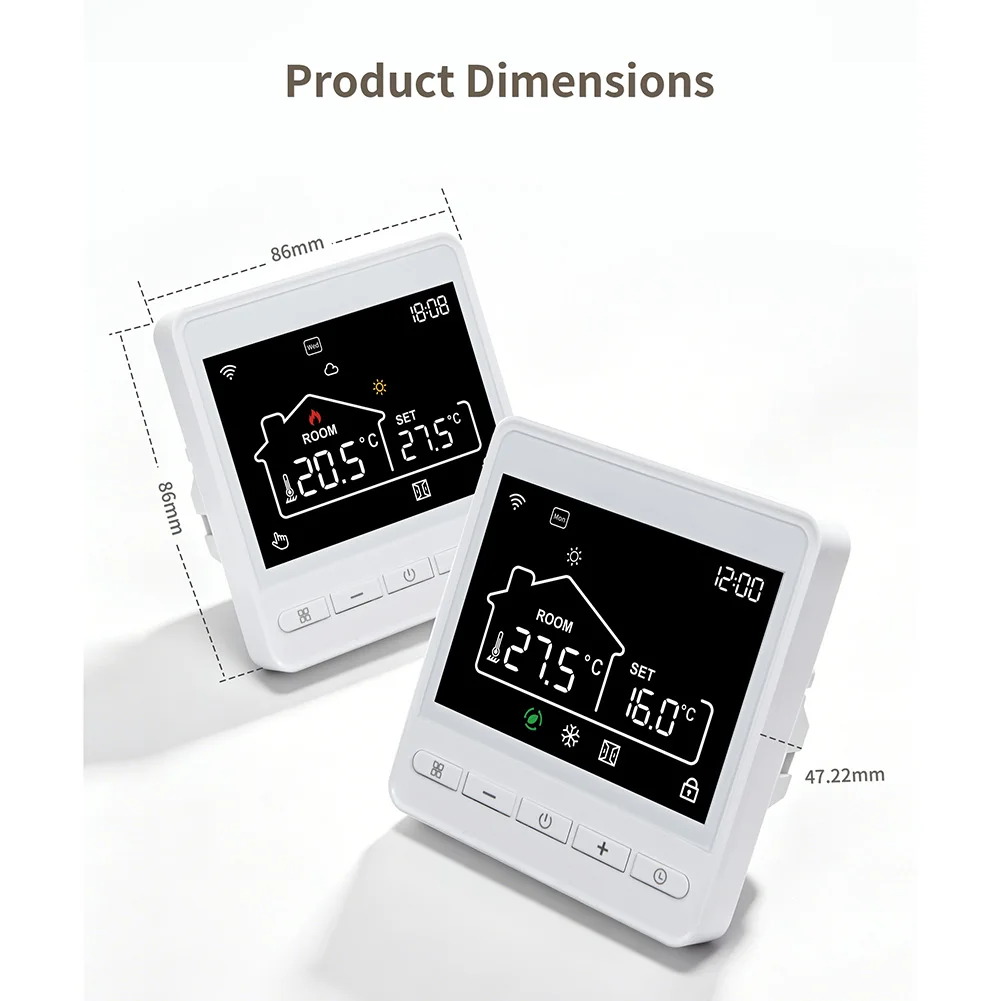 WiFi Smart Thermostat For Tuya App Remote Control Programmable Heating Temperature Controller With LCD Screen Freeze For Home