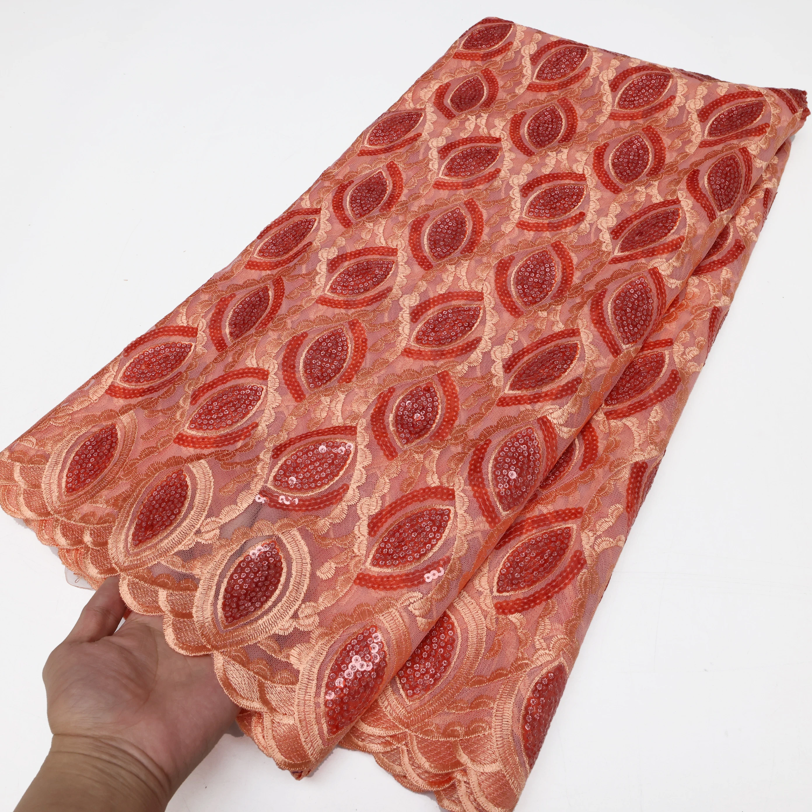 

Luxury African Swiss Voile Lace Fabric 2025 High Quality Mesh French Sequins Tulle Sewing Net Fabric for Party Prom Dress