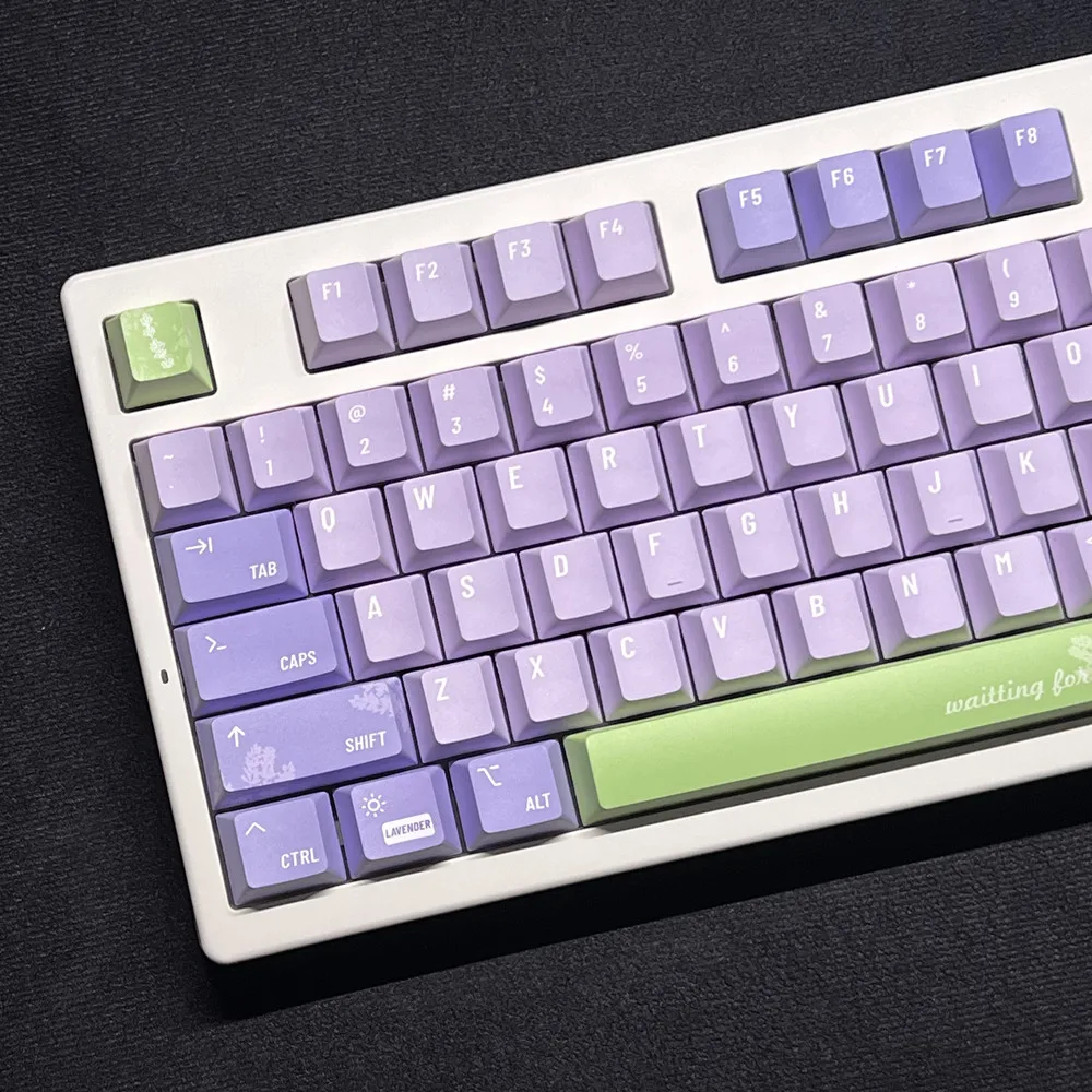 142 Keys Lavender Theme Keycap Mechanical Keyboard PBT Keycap Cherry Profile DYE Sub For Cross Switch Gateron Kailh TTC