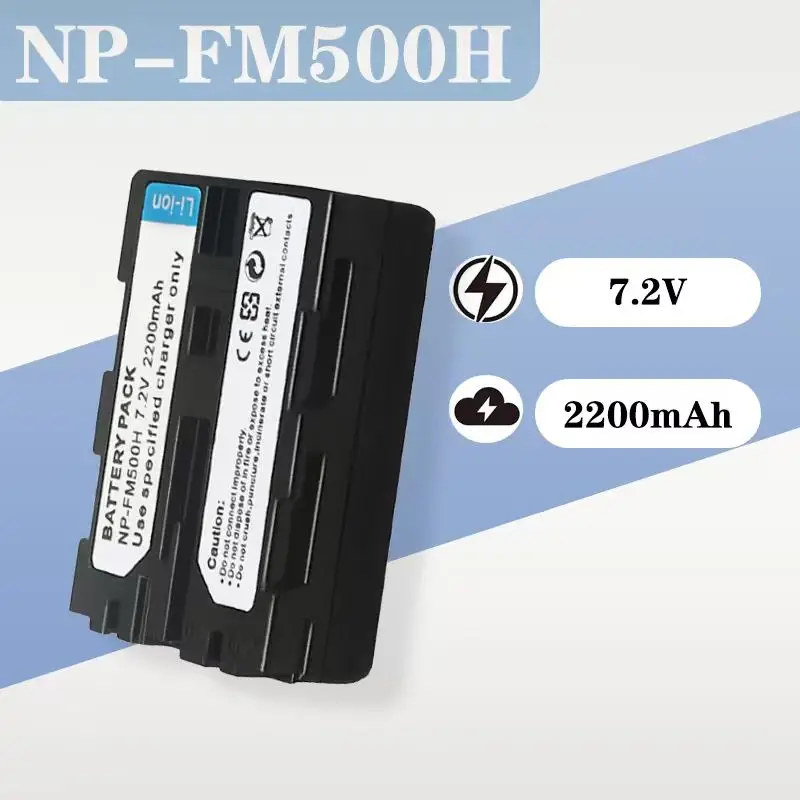 

7.2V 2200mAh Full Decoding Li-ion Battery, High Capacity Replacement for Sony NP-FM500H/FM500H Camera