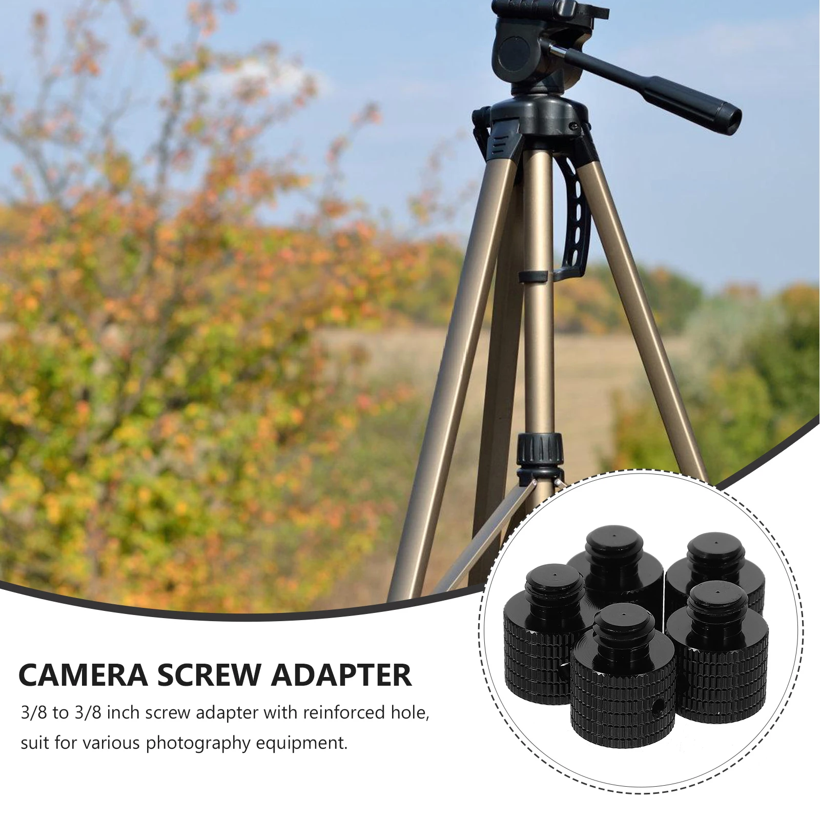 

5PCS 3 16x6 to 3 8 16x9 Camera Screw Adapter Black Metal Tripod Clamp Camera Thumb Screw 3 8 Bracket Replacement