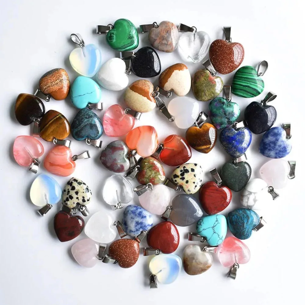 Großhandel 50 Stück/Set Naturstein in verschiedenen Formen für DIY-Halsketten, Anhänger, Schmuckherstellungszubehör, kostenloser Versand – Detail 7