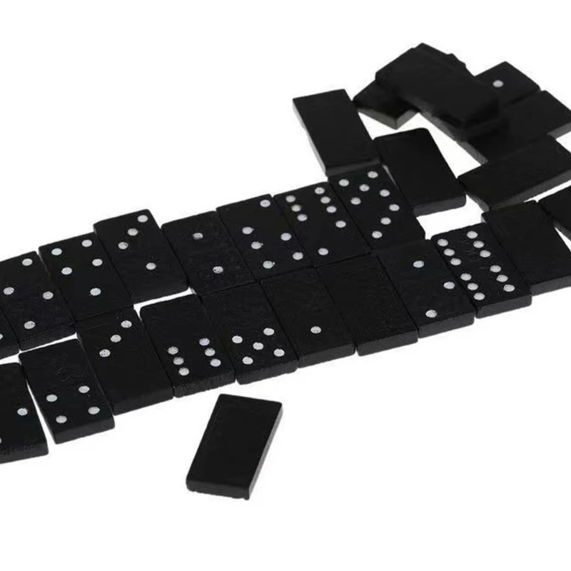 28lots Black Dominos Collection Good Quality Board Game Toy Travel Game Block - Image 3