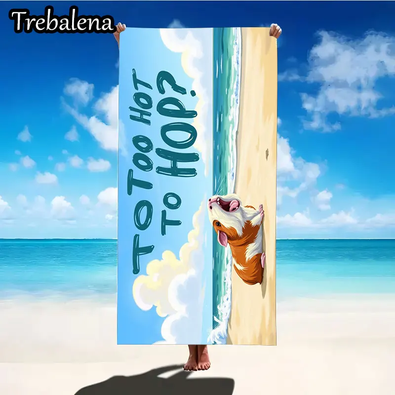 منشفة شاطئ فائقة النعومة مقاس 30 × 60 بوصة مع منشفة شاطئ خنزير غينيا ممتعة وساخنة جدًا #4