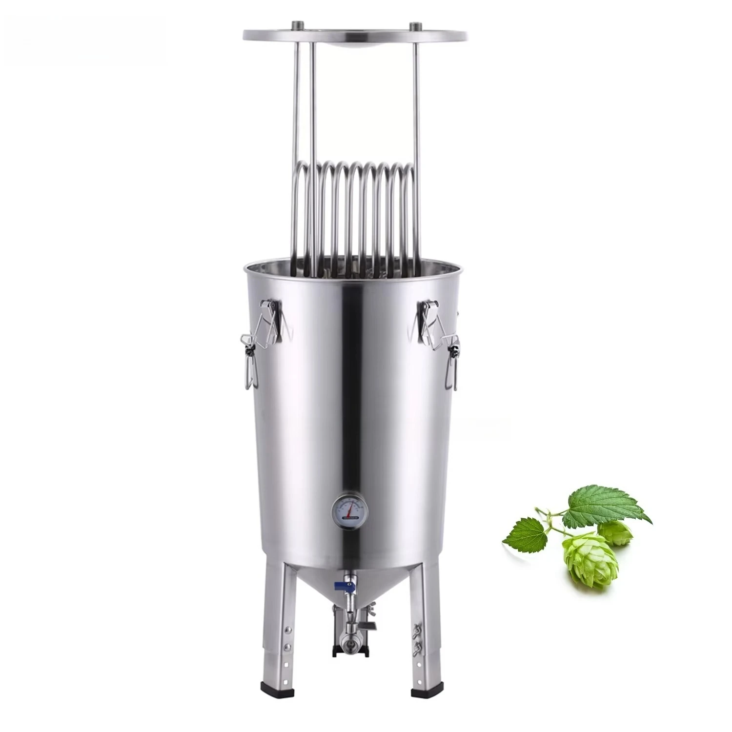 GUTEN 30L Fermentation Tank For Homebrew/ 304 Stainless Steel Conical Fermenter Craft Beer Machine Fermenting Equipment