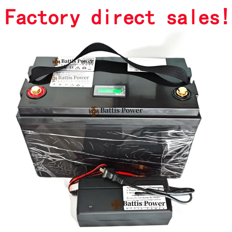 waterproof 36V 60AH Lifepo4 36V 50Ah lithium battery with BMS for 1500W scooter bike Tricycle Solar golf cart +10A charger