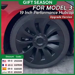 4PCS Hub Cap Performance Replacement Wheel Cap Rim Cover Hubcap Full Cover Accessories for Tesla Model 3 19 Inch 2020 2021 2023