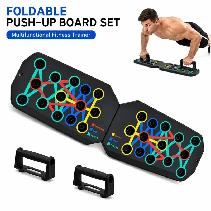1 Pcs Foldable Multifunctional Push‑up Board Set with Handles Portable Fitness Trainer for Chest Abdomen Arms Back Workout