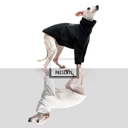 Greyhound Whippet Bellington Warm Berber Fleece Long Sleeves Zippered Jacket Black High-Neck Winter Sweatshirt for Poodle Puppy