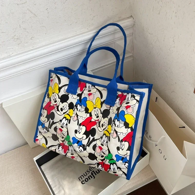 

Disney cartoon Mickey Mouse canvas shoulder bag female tote bag 2024 new handbag shopping bag shoulder tote