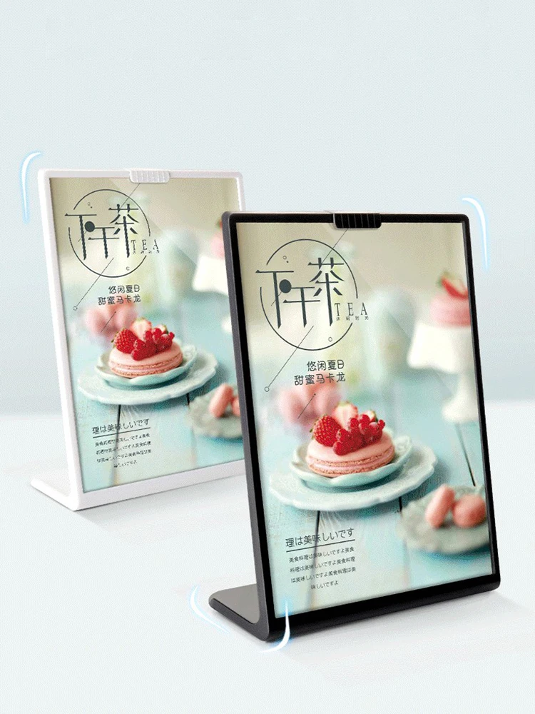 1PS A4Acrylic Panel Menu Display Stand L-Shaped Vertical Table Card Table Brand High-End Plastic Wine Catalog Menu Name Card