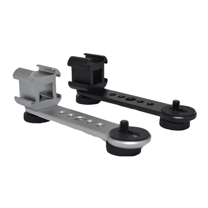 

Triple Cold Shoe Mount Bracket Extension Bar With 1/4 Inch & 3/8 Inch Thread For Gimbal Stabilizer Tripod Camera Flash Light Met