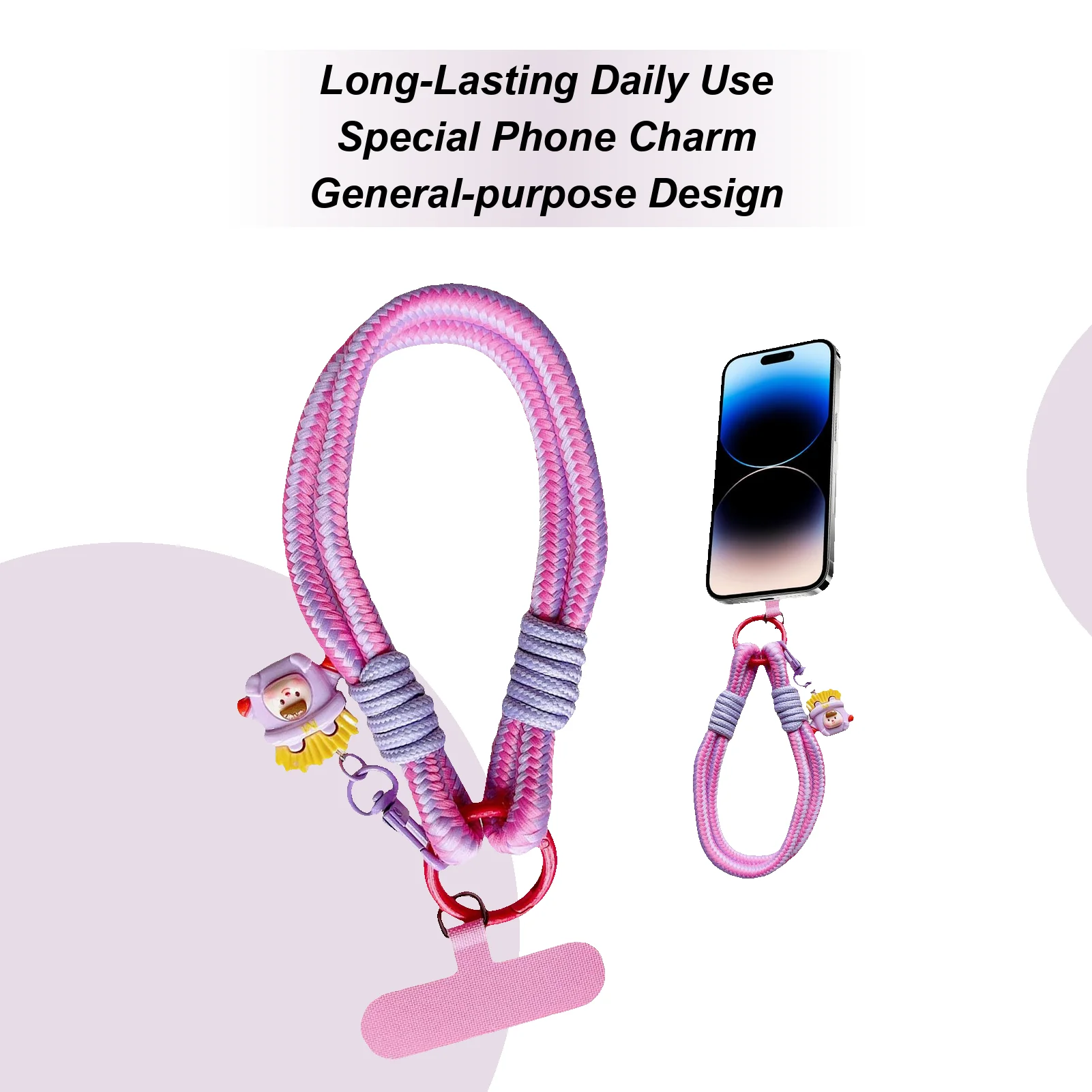 

Ремешок на запястье для телефона, противоугонный брелок, креативный мультяшный чехол для мобильного телефона, универсальная универсальная короткая веревочная цепочка на руку