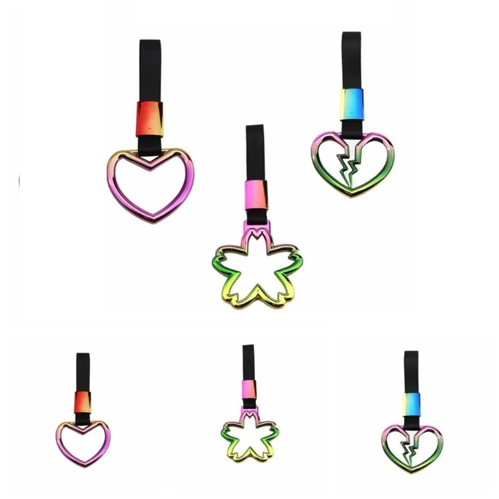 Portable Trailer Strap JDM Tsurikawa Ring JDM Cherry Blossom Drift Charm Strap Colorful Plastic Drift Warning Ring Universal