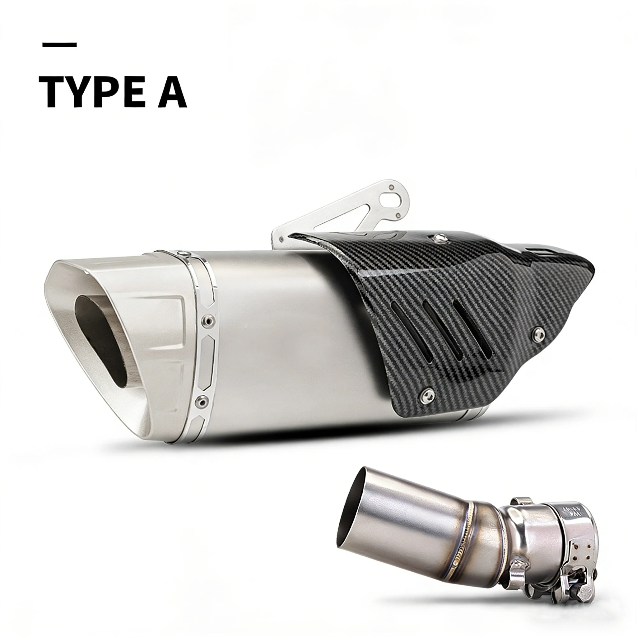 

Motorcycle Exhaust Durable Slip-on Line Kit Racing Escape Middle Link Pipe Muffler Stainless Tube For CFMOTO 450SR 2022-2025